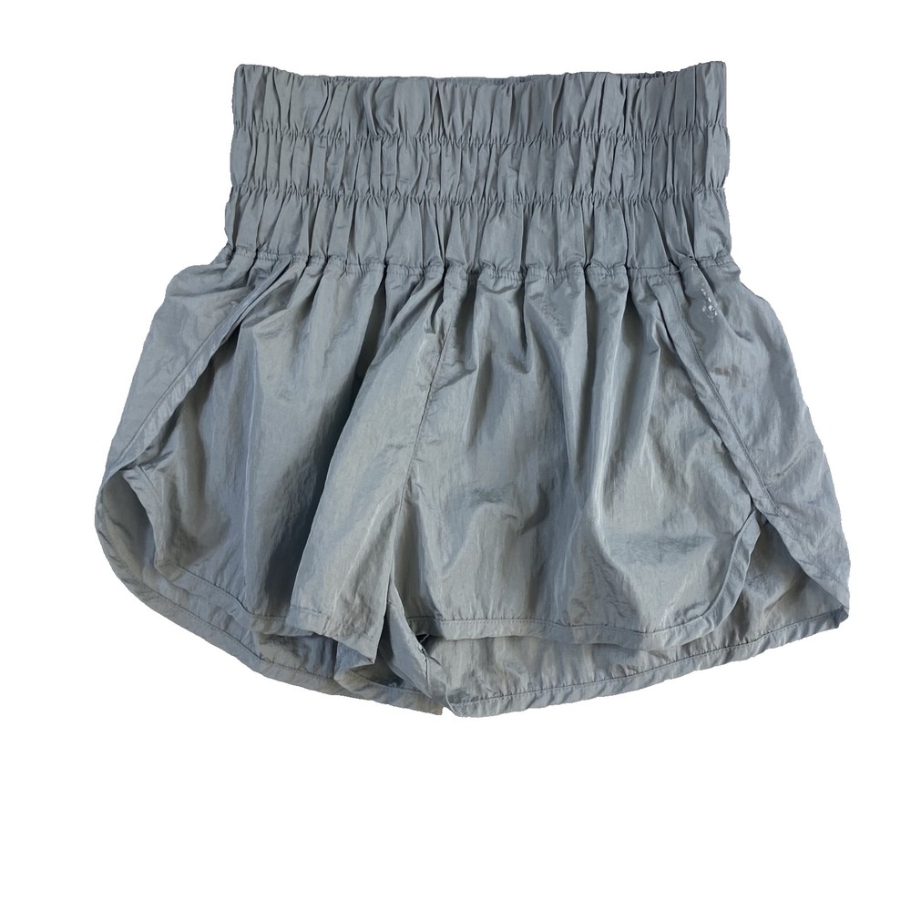 Free People Movement The Way Home Athletic Shorts Sz S Metallic Gray Running